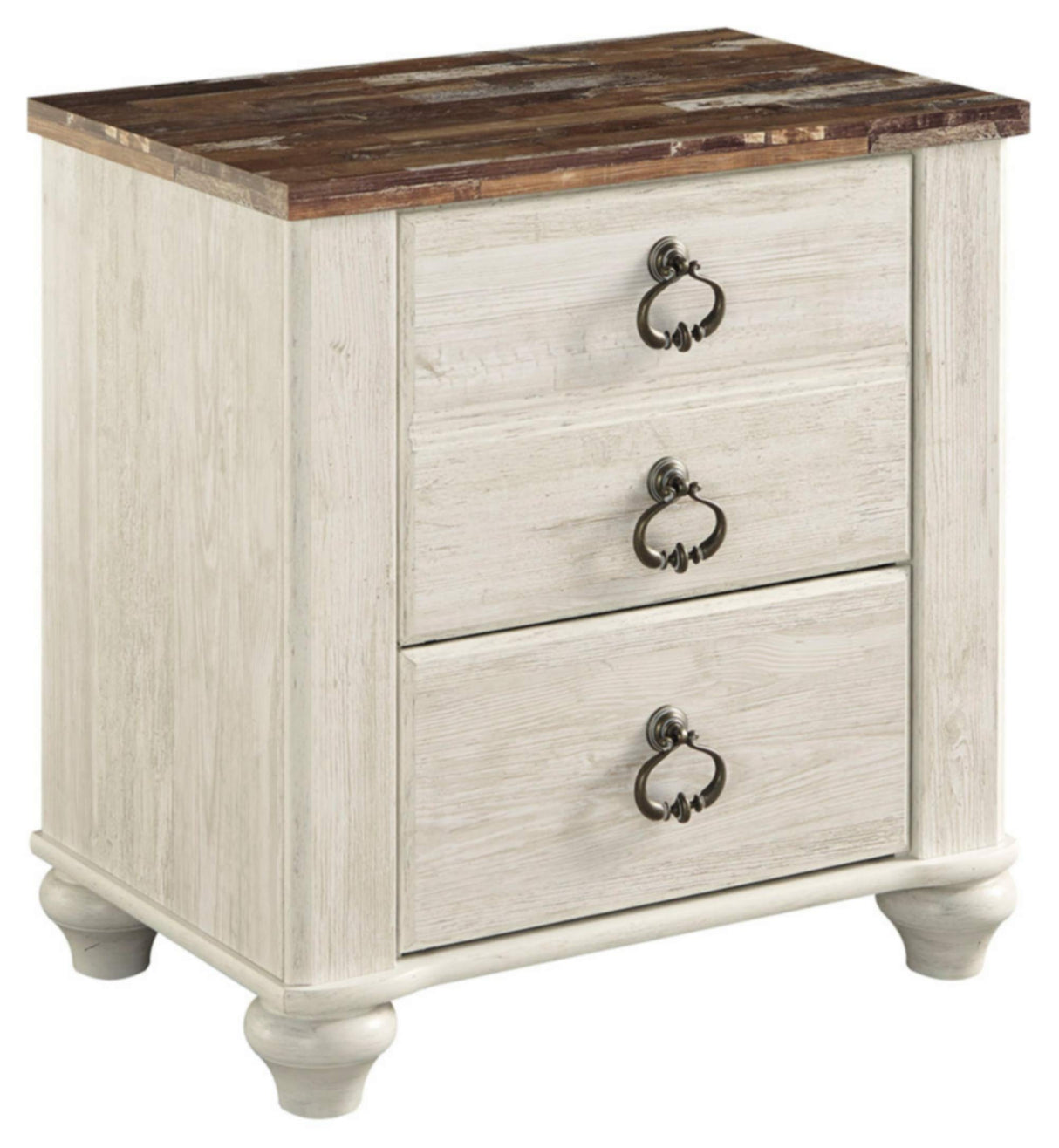 Willowton Farmhouse 2 Drawer Nightstand