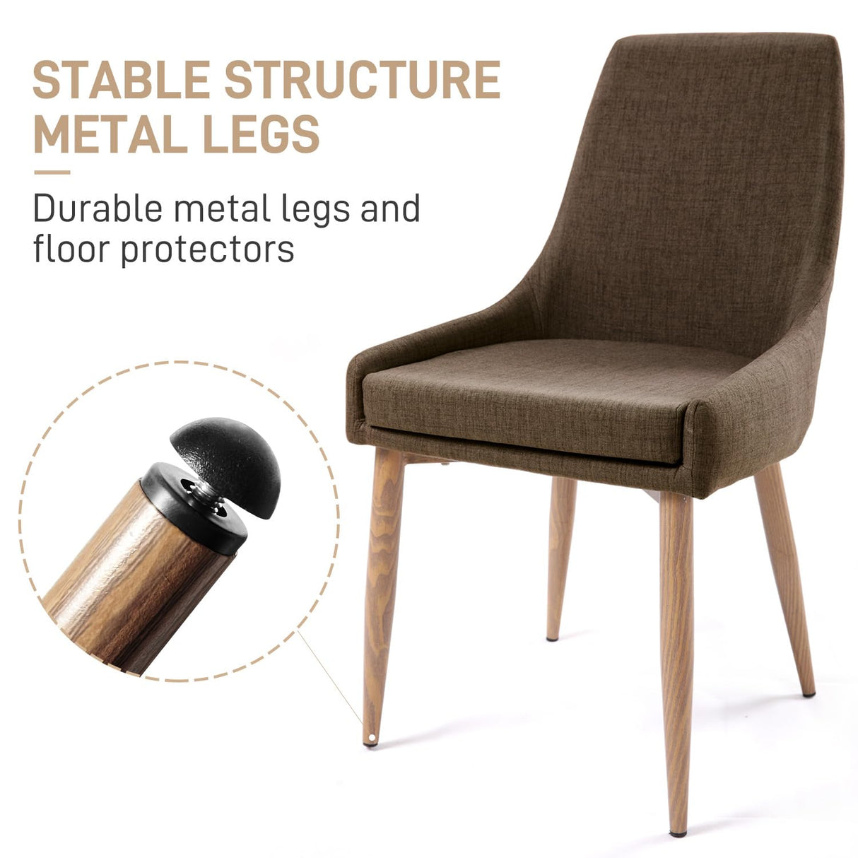 Dining Chairs Set of 2, Fabric Kitchen & Dining Room Chairs