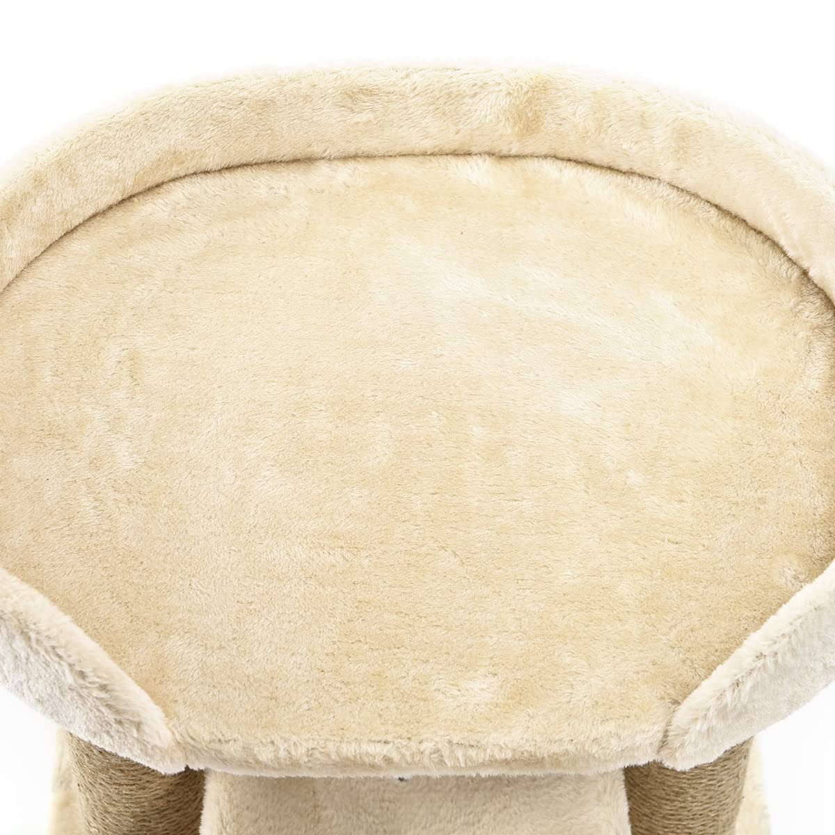 Top Platform Cat Tree With Scratching Post - 18 x 14 x 22 Inches, Beige