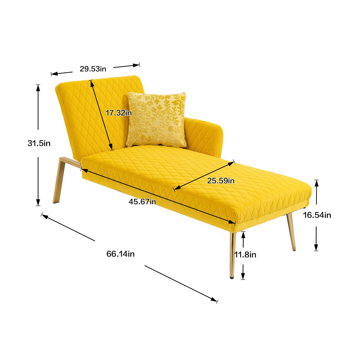 Chaise Lounge Indoor Tufted Velvet Modern Upholstered Recliner Loveseat Sofa