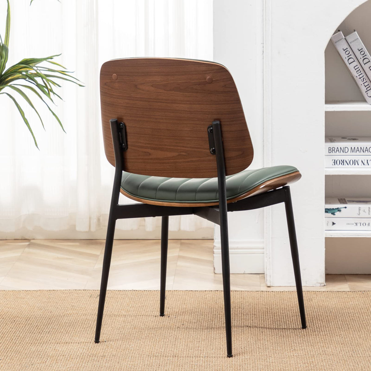 Dining Chairs Set of 2 Mid Century Modern Retro Faux Leather Chair