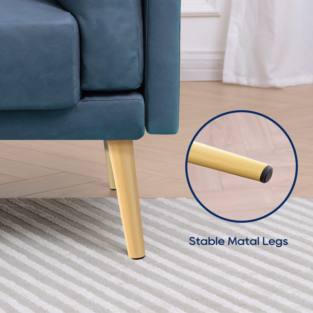 Mid Century Modern Sofa Couch, Faux Leather Couch, 3 Seat Couch Soft