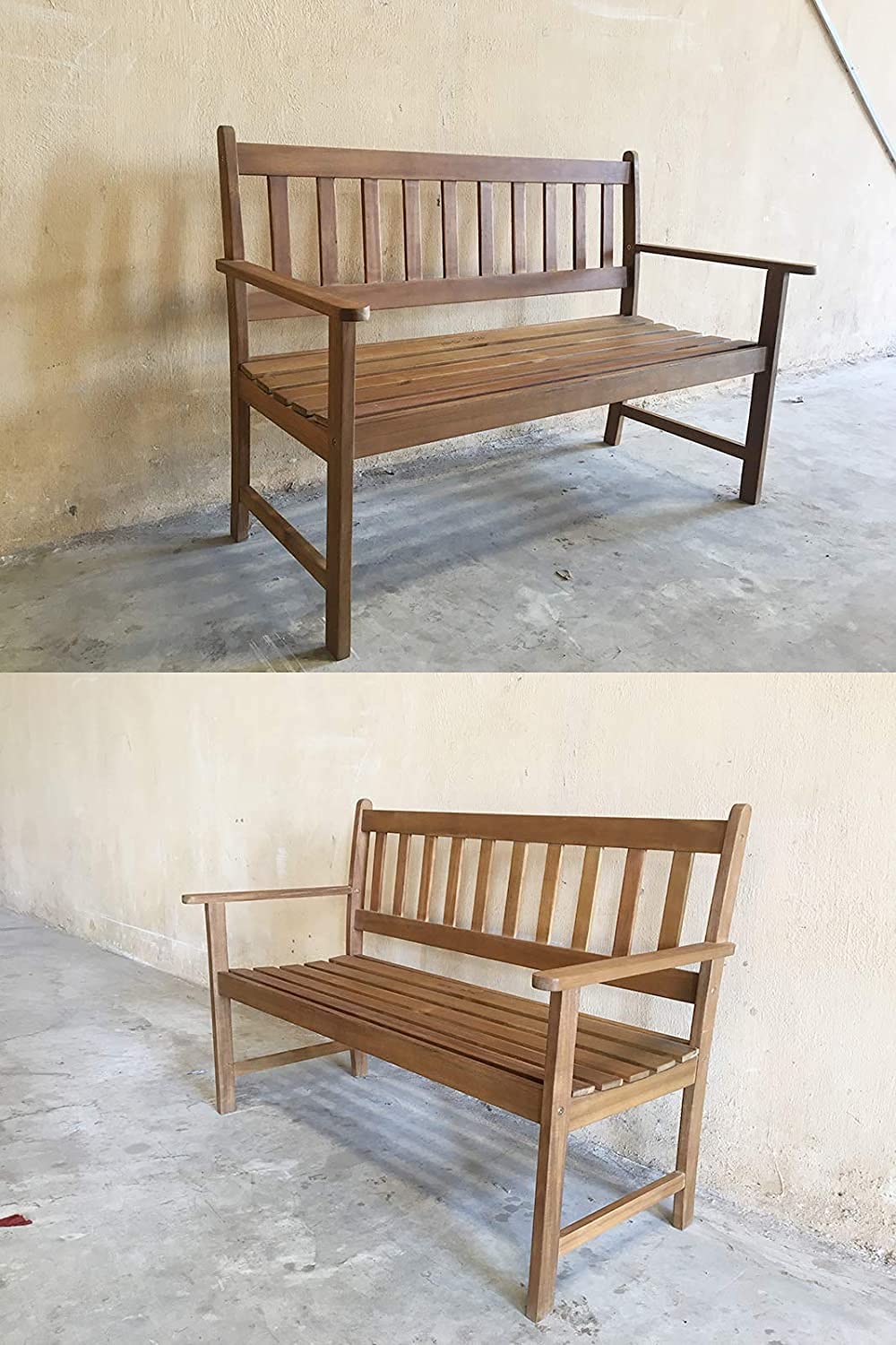 Patio Garden Armrests Sturdy Acacia Front Porch Chair 705Lbs Weight Capacity