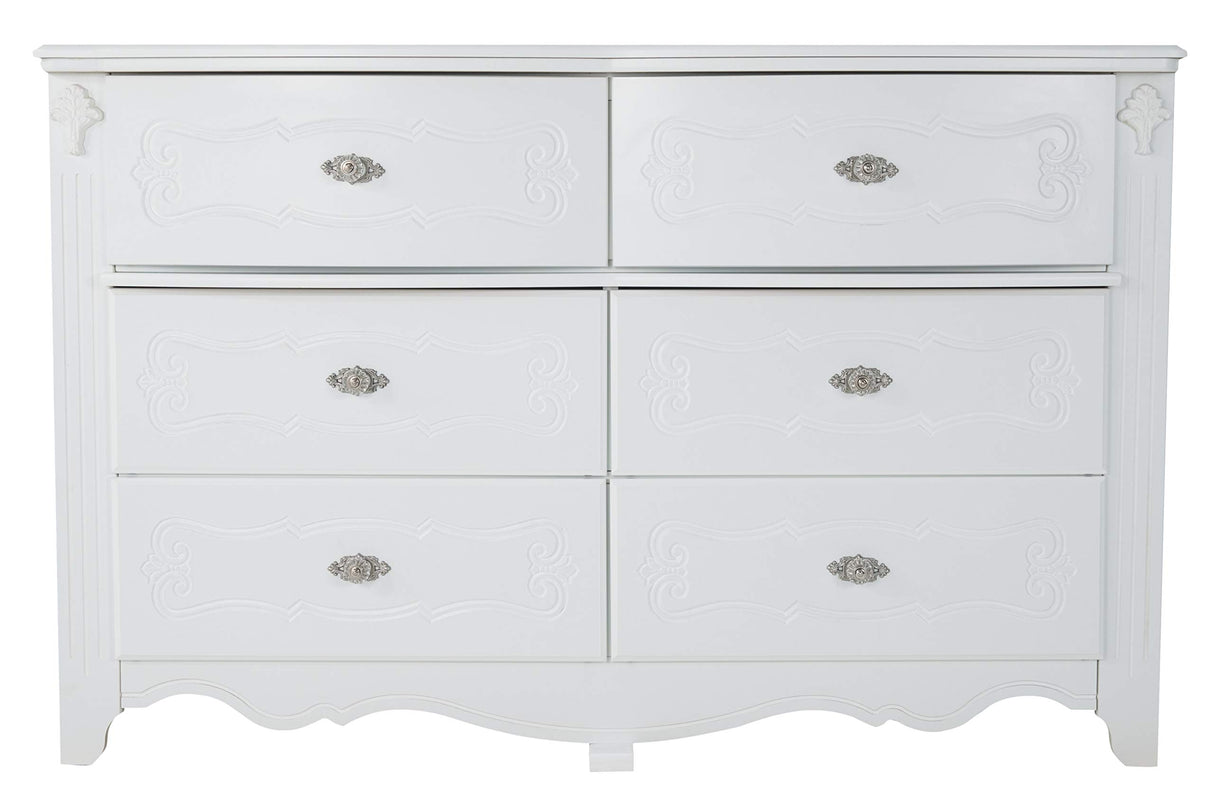 Children's Glam Youth 6 Drawer Dresser, White