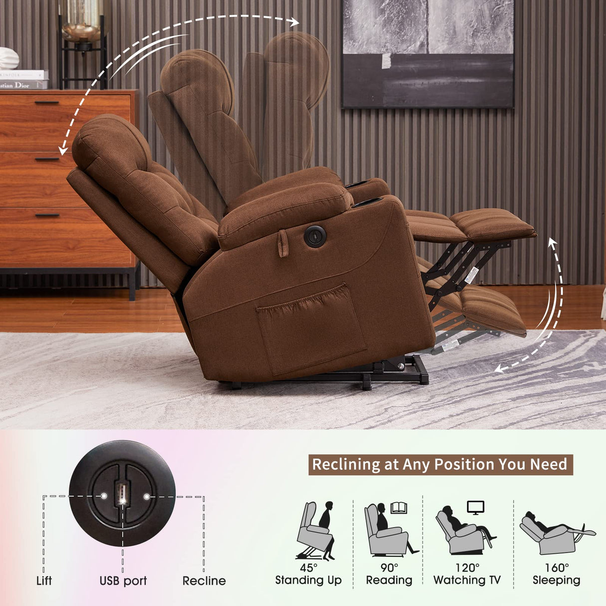 LiftWell Power Lift Recliner Chair – USB & Eco-Friendly Timber Frame