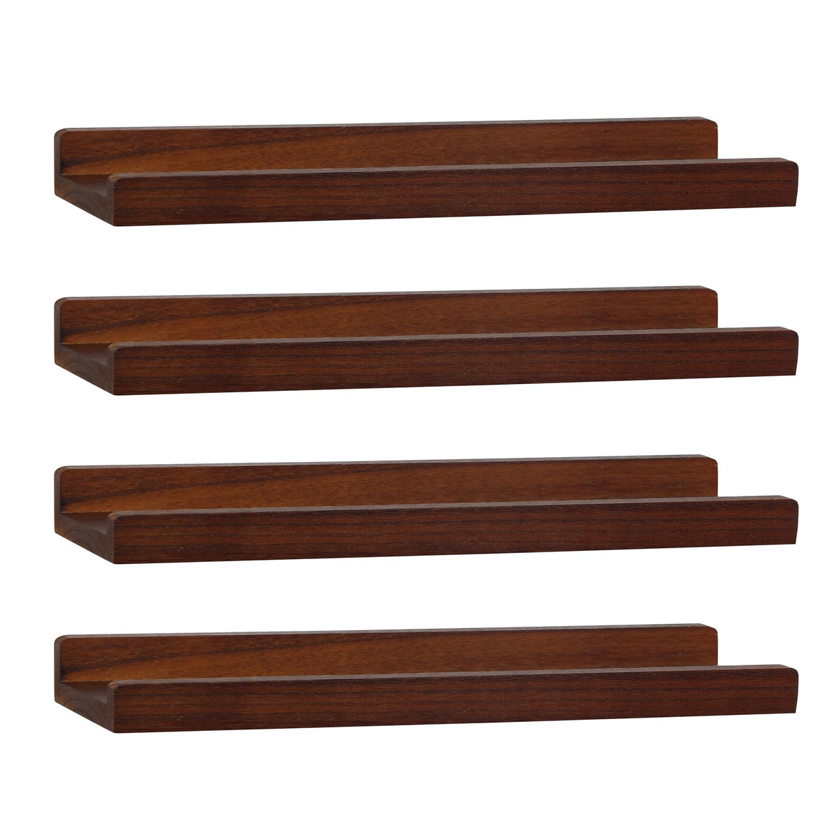 Picture Shelf with Ledge,Photo Ledge Shelves Set of 4,Rustic Wood Storage Display Wall