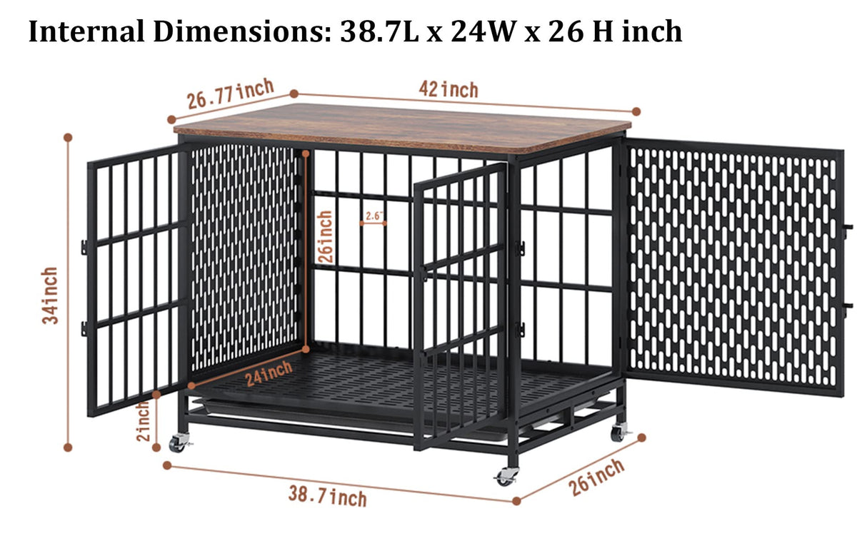 Large Dog Crate 42 inch Heavy Duty Extra Large Dog Crate Furniture