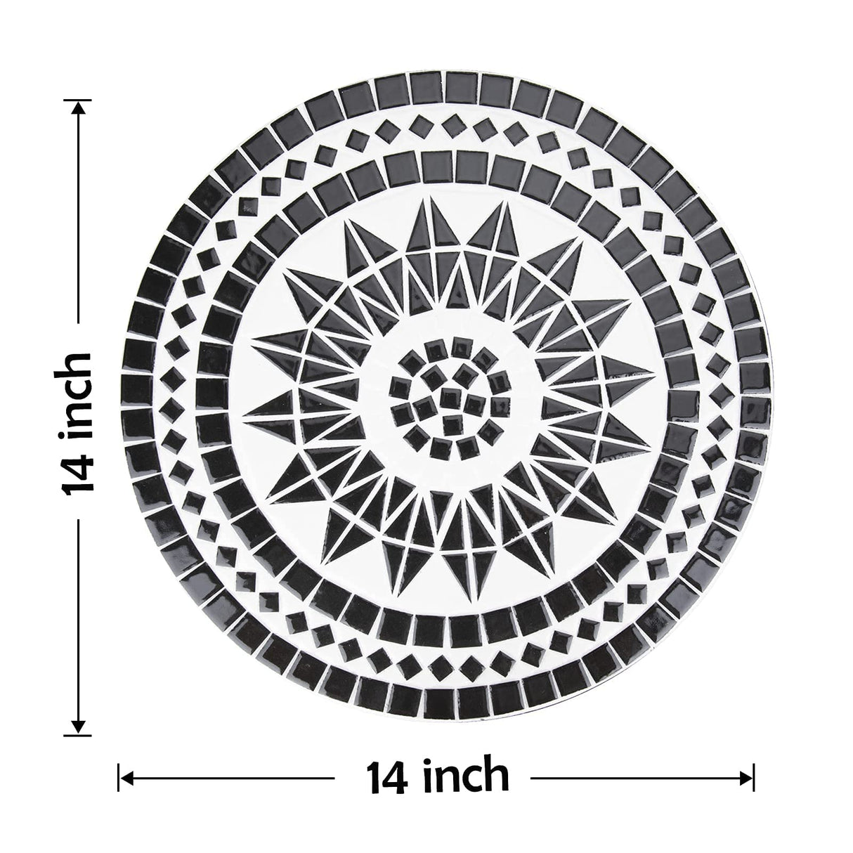 Mosaic Patio Side Table Outdoor Accent Table Bistro Coffee Table Plant Stand