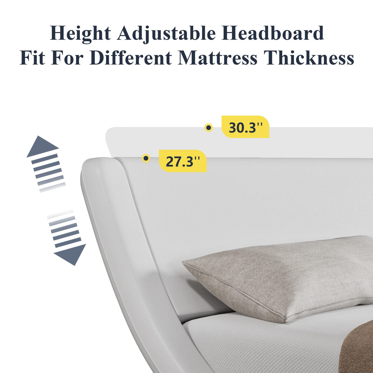 Queen Size Upholstered Platform Bed Frame with Ergonomic