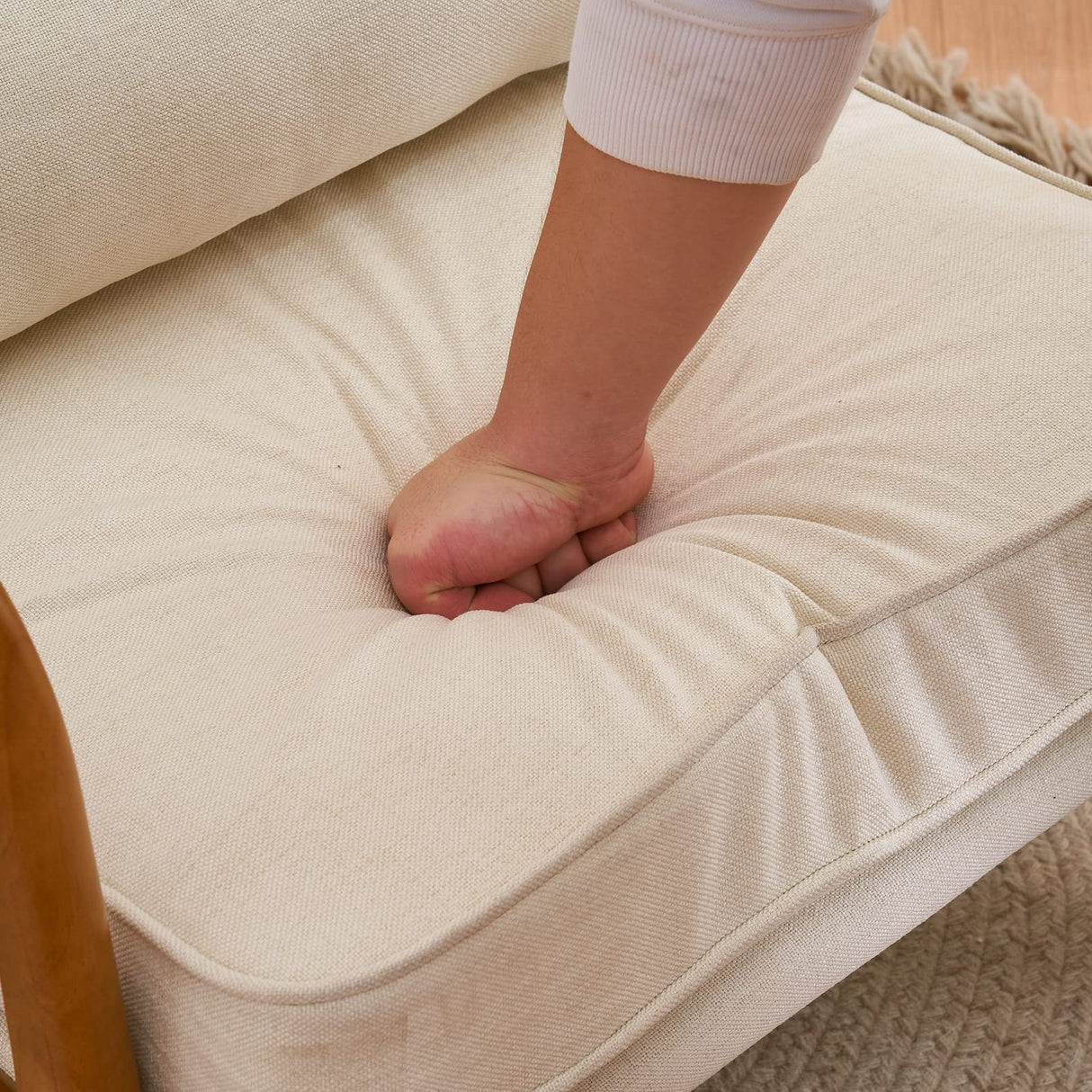 Accent Chair Mid-Century Modern Chair with Pillow Upholstered Lounge Arm Chair