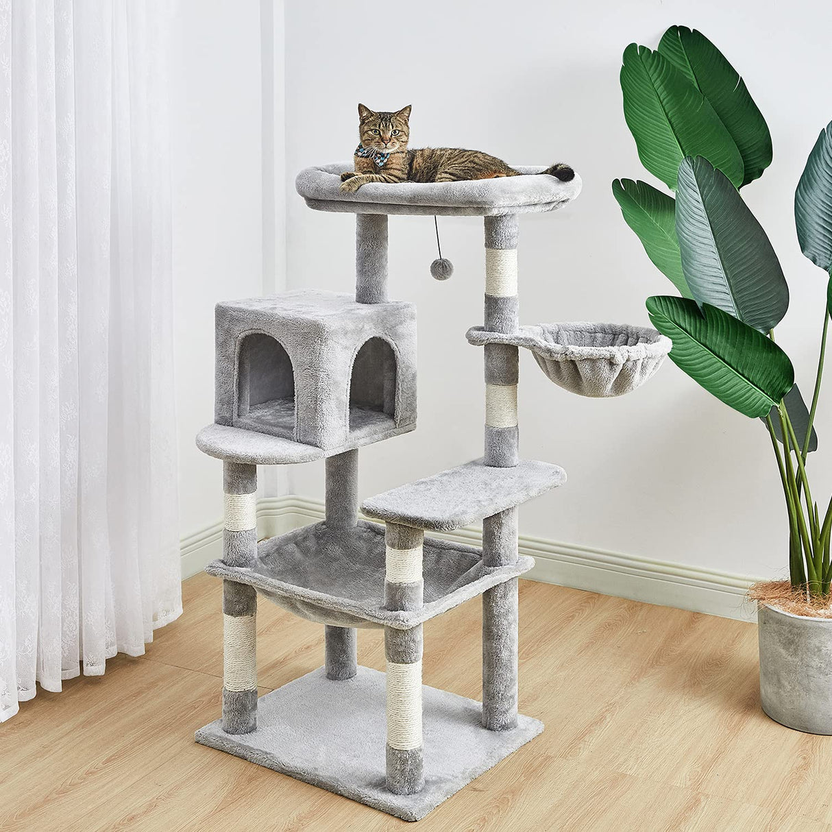 Kilodor 49.2 Inches Multi-Level Cat Tree Condo,Cat Tower