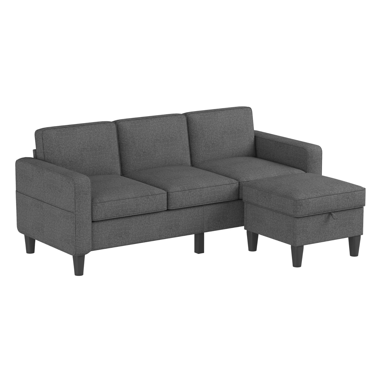 Upholstered Sectional L Shaped Reversible Ottoman