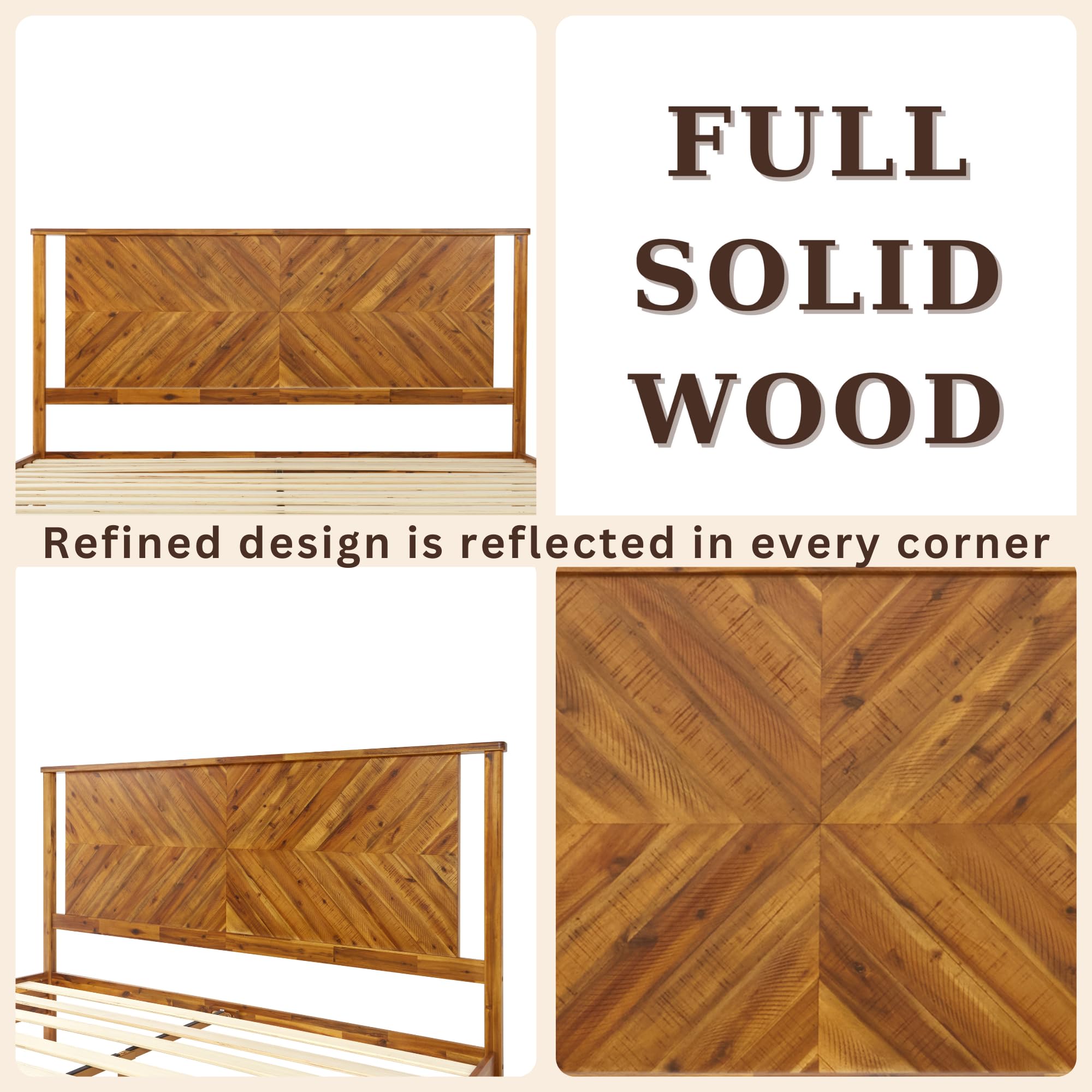 Vivian 14 Inch Deluxe Bed Frame with Headboard