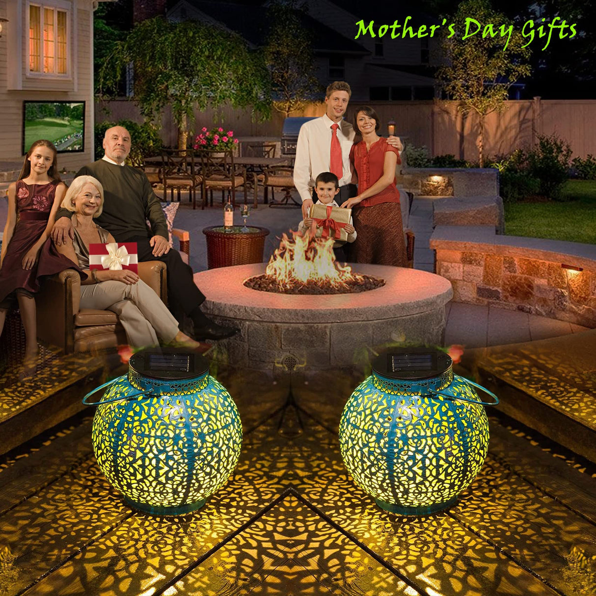 Solar Lantern Outdoor Lights Waterproof Garden Hanging Lights for Patio