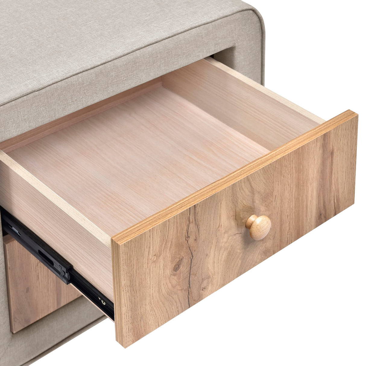 4 Pieces Bedroom Furniture Set, Queen Size Upholstered Bed with Storage Bench and 2 Nightstands