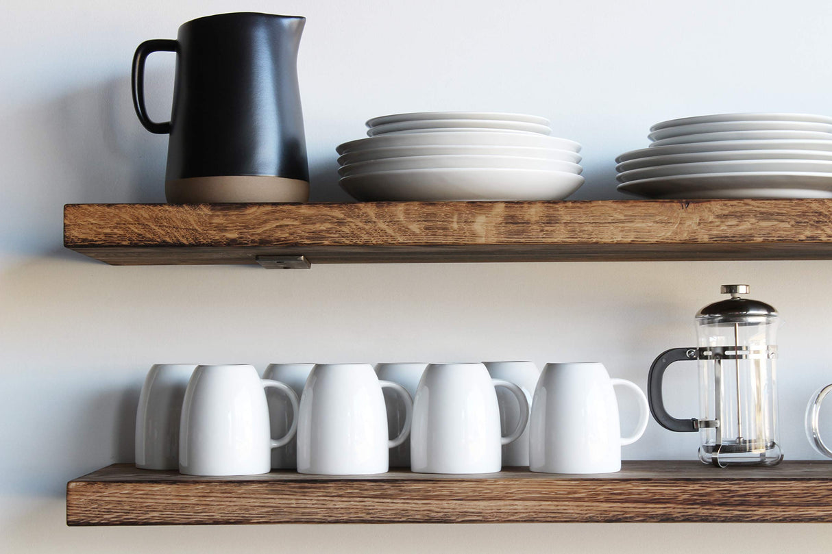 Modern Hardwood Shelves Set of 2 - Made from New Wood Sealed