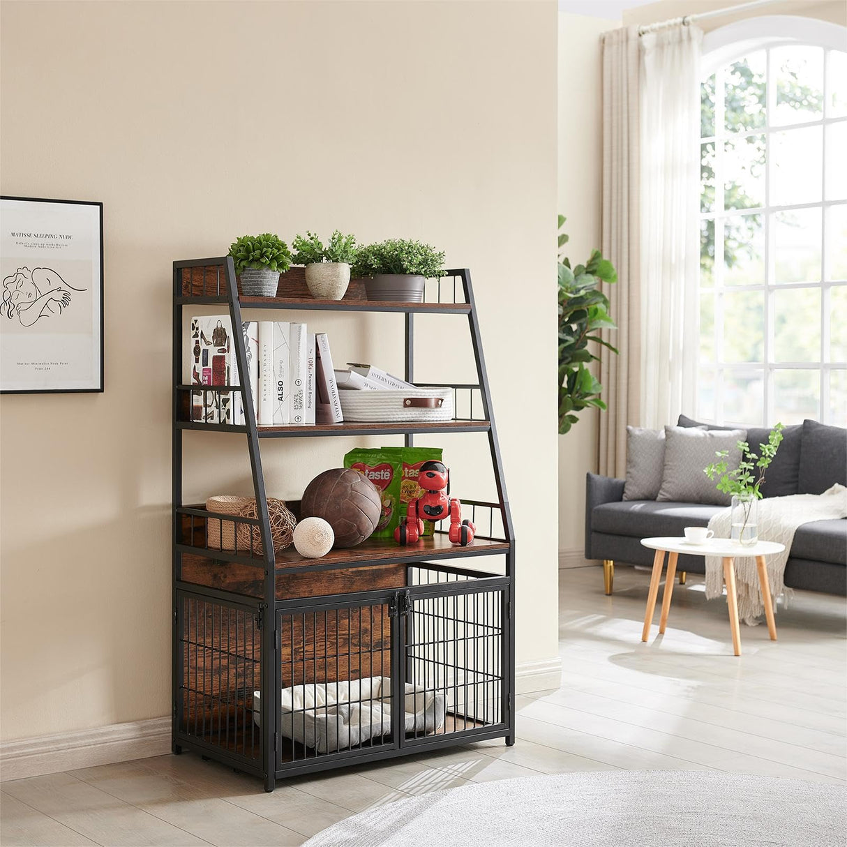 Furniture Style Dog Crate for Small Dog, Heavy Duty Anti-Chew Dog Kennel Furniture