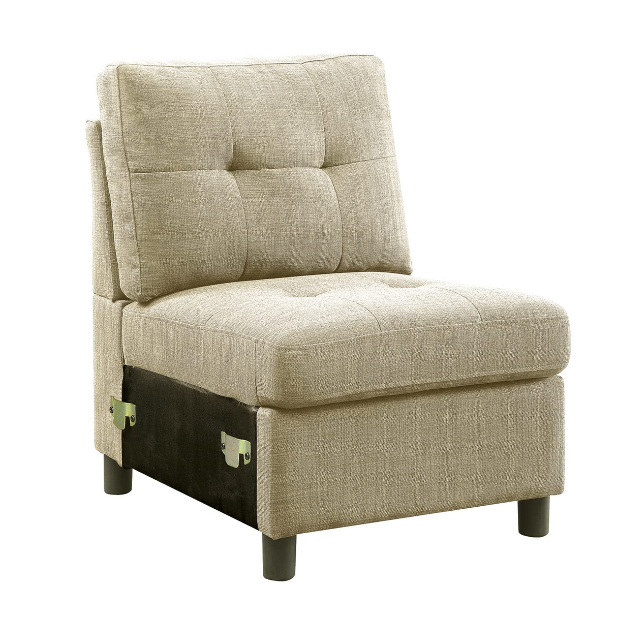 Modern Tufted Modular Sectional Sofa Upholstered Linen Fabric