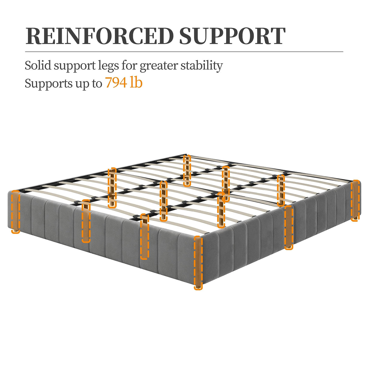 King Bed Frame with Storage – Upholstered Platform Bed with Drawers