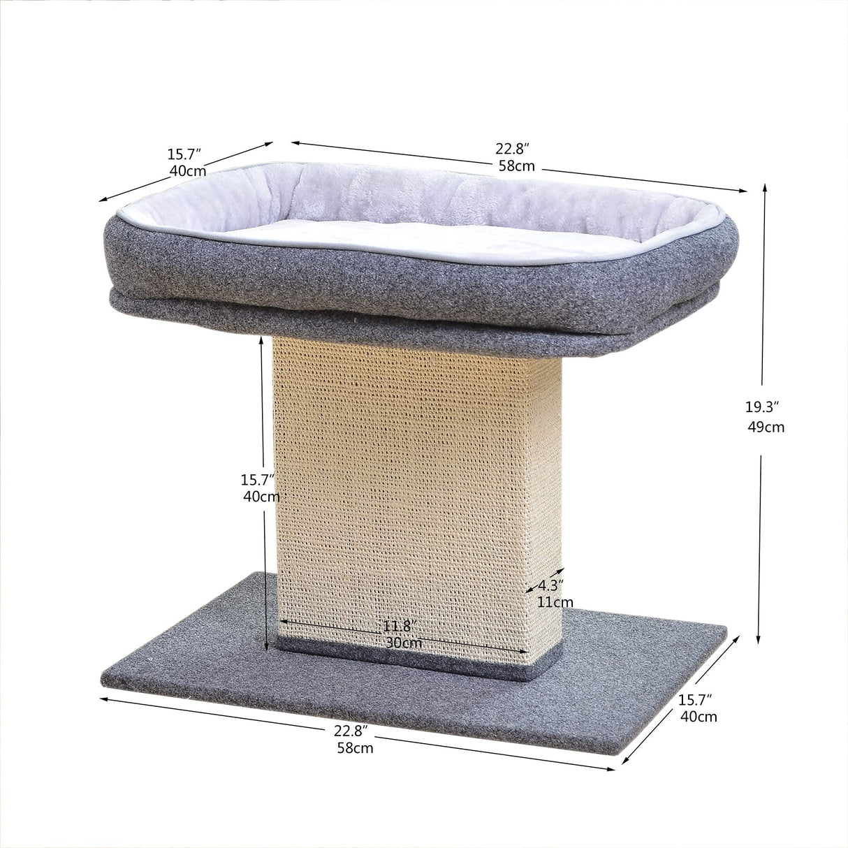 Minimalist Style Design of Cat Tree with Cozy Cat Bed