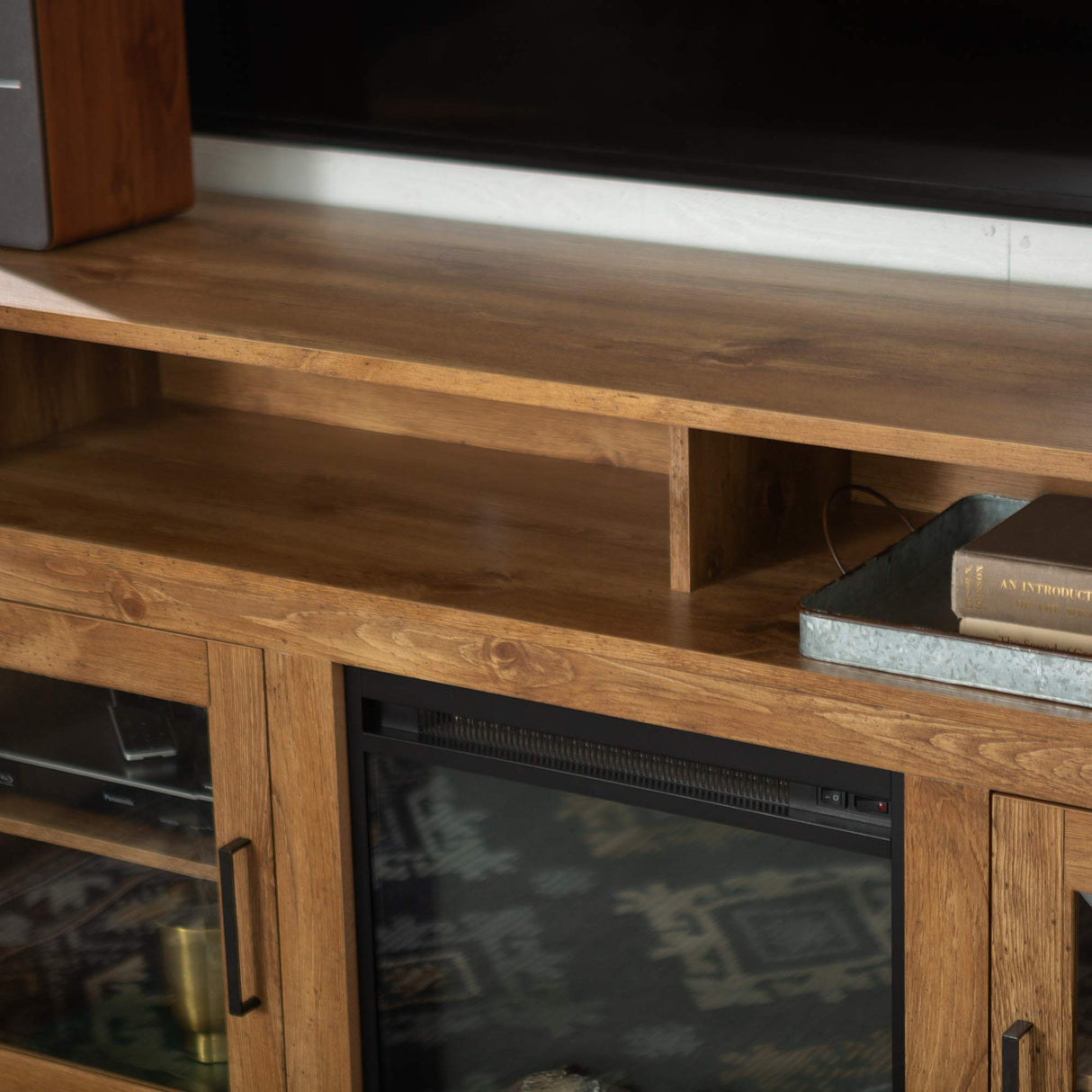 Highboy Fireplace TV Stand for TVs up to 65 Inches