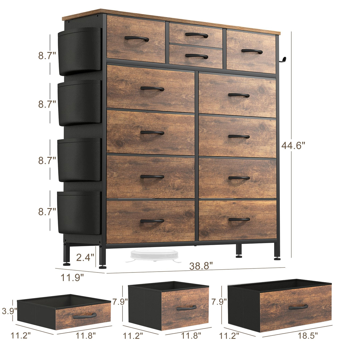 12 Drawers with Side Pockets
