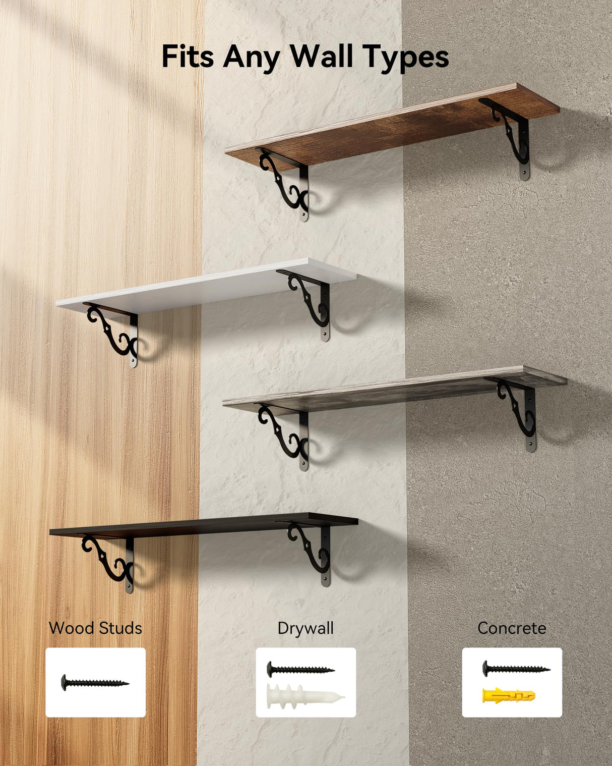 31.5 Inch Long Wall Shelves, Large Wall Mounted Shelves for Storage Set of 2