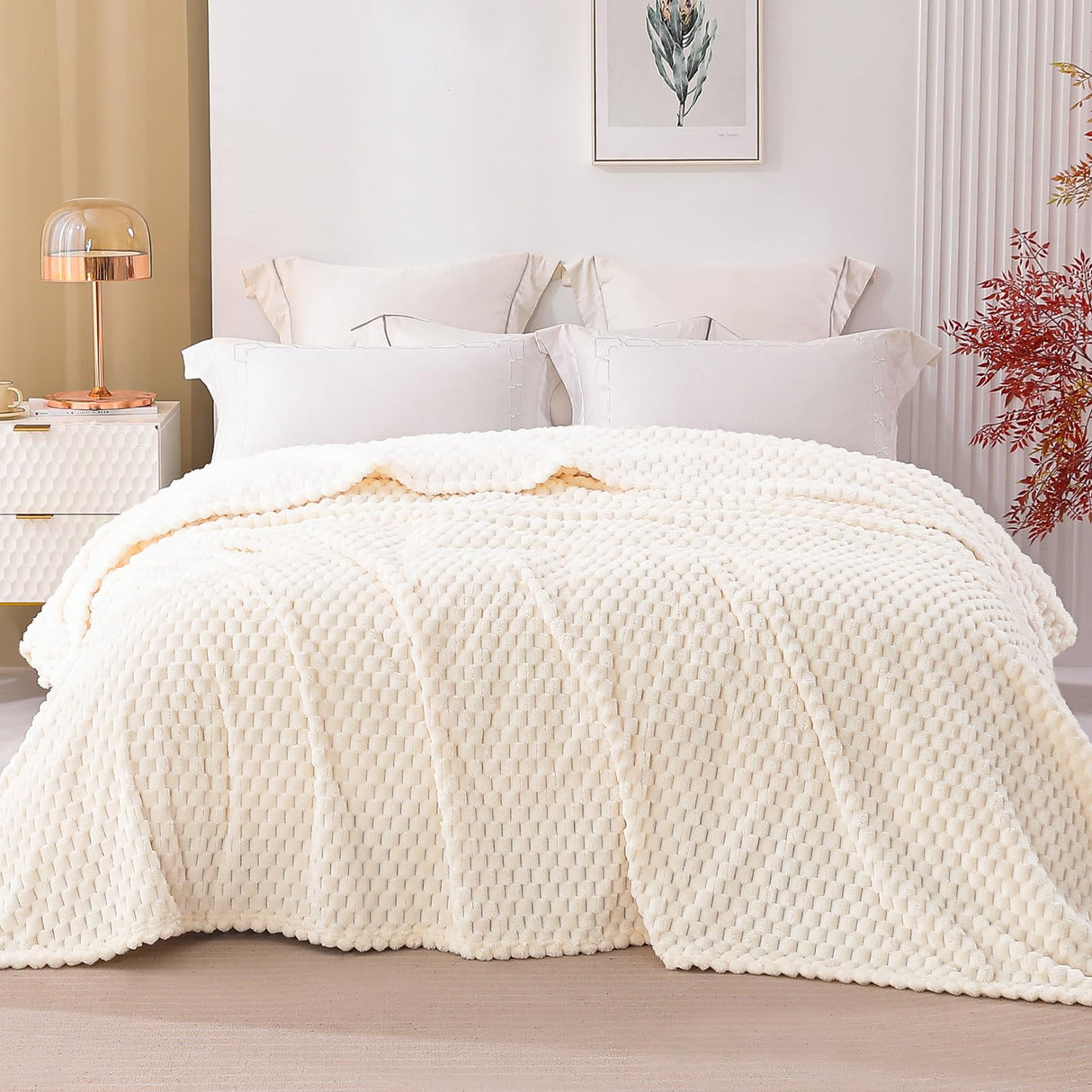 90x104 Inches 3D Clouds Stylish Jacquard Velvet Plush