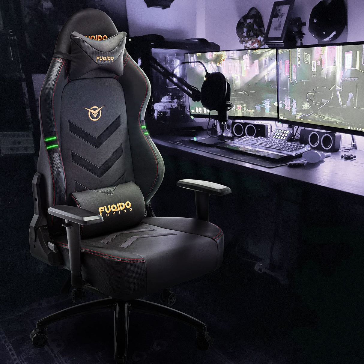 Big and Tall Gaming Chair 350lbs-Racing Computer Gamer Chair, Ergonomic Office PC Chair with Wide Seat
