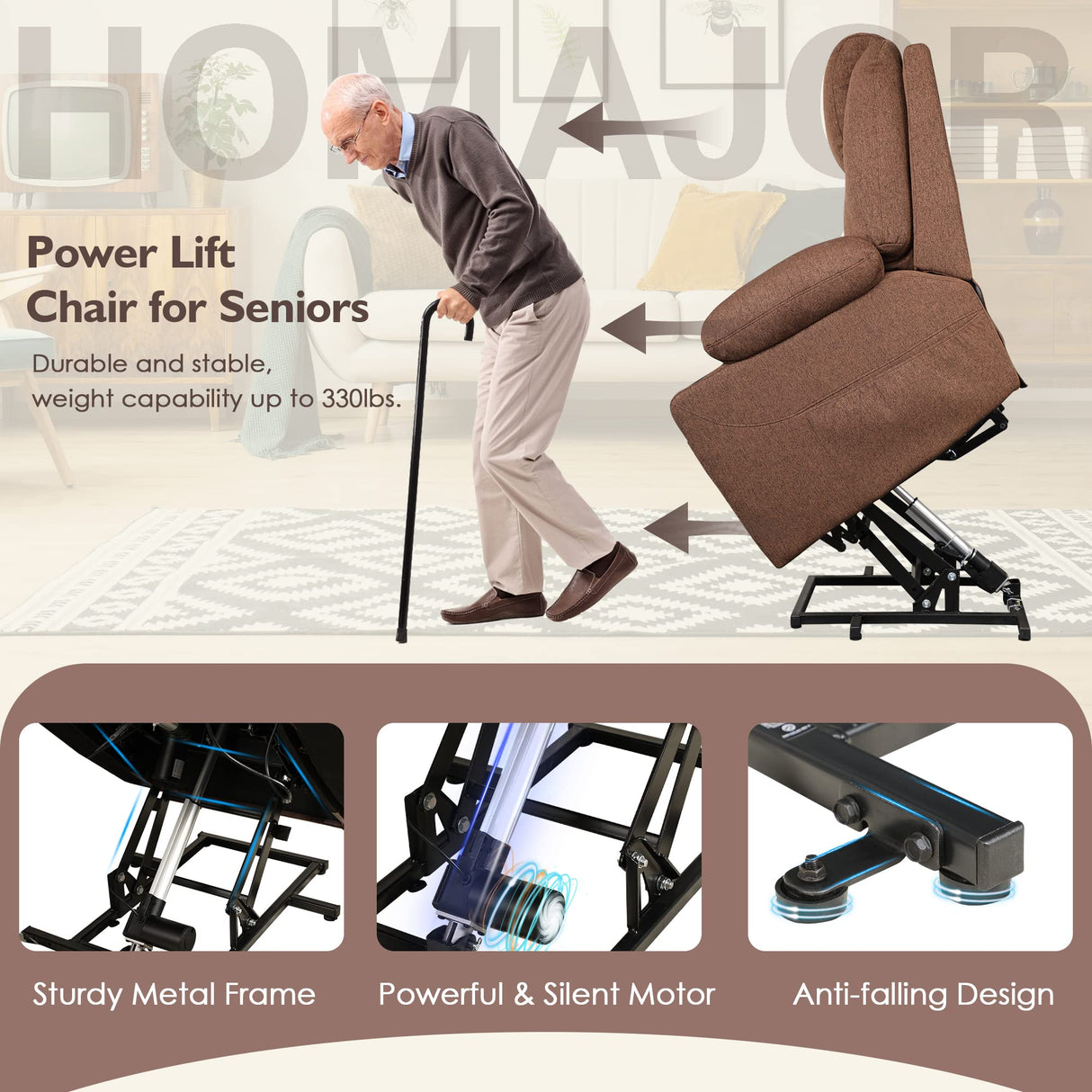 Lift Chairs Recliners for Elderly, Power Lift Recliner, Chair Lifts, Reclining