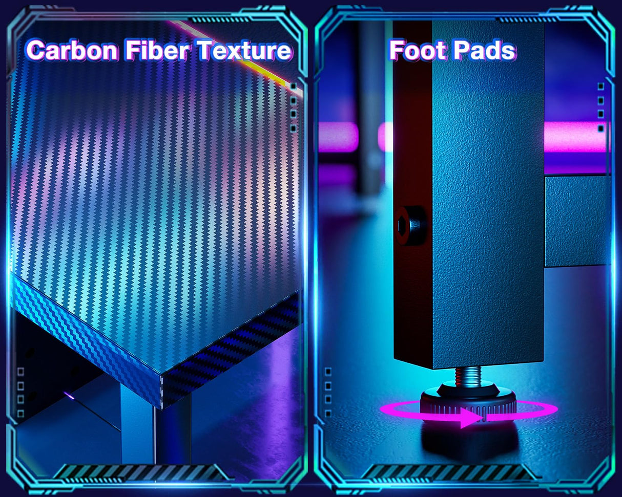 L Shaped Gaming Desk, 51 Inch Computer Desk with Monitor Stand