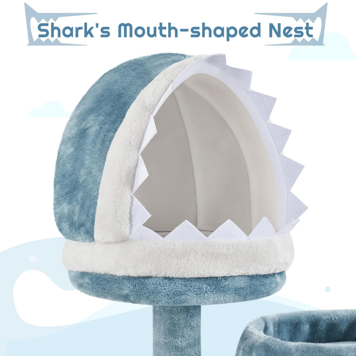 Cat Tree Ocean-Themed Cat Tower 61in, Multi-Level Cat Climbing Tree