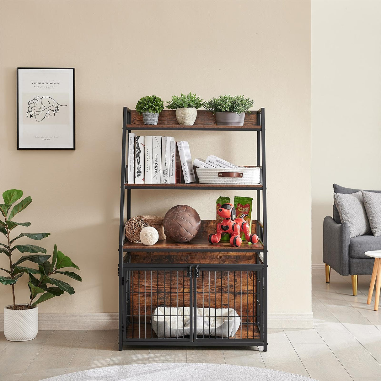 Furniture Style Dog Crate for Small Dog, Heavy Duty Anti-Chew Dog Kennel Furniture