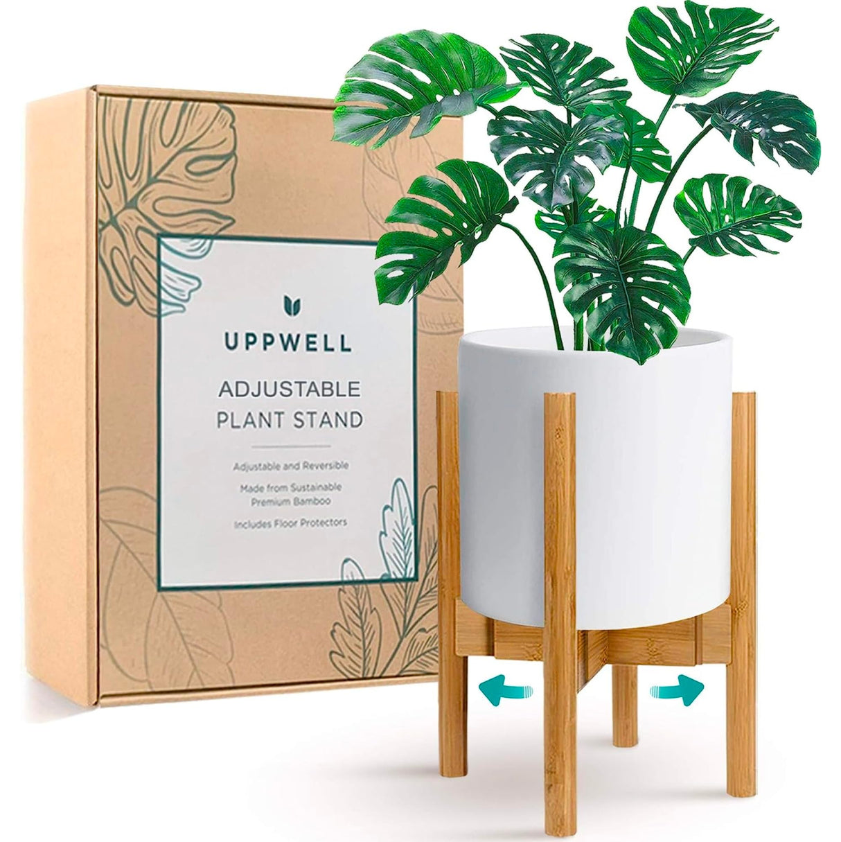 Uppwell Adjustable Bamboo Plant Stand
