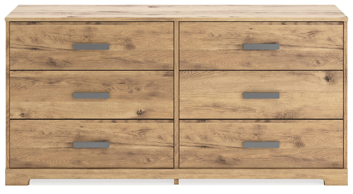 Larstin Rustic 6 Smooth-Gliding Drawer Dresser, Brown
