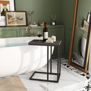 WLIVE Side Table Set of 2, C Shaped End Table for Couch, Sofa and Bed, Large Desktop C Table for Living Room, Bedroom, Gray and Black