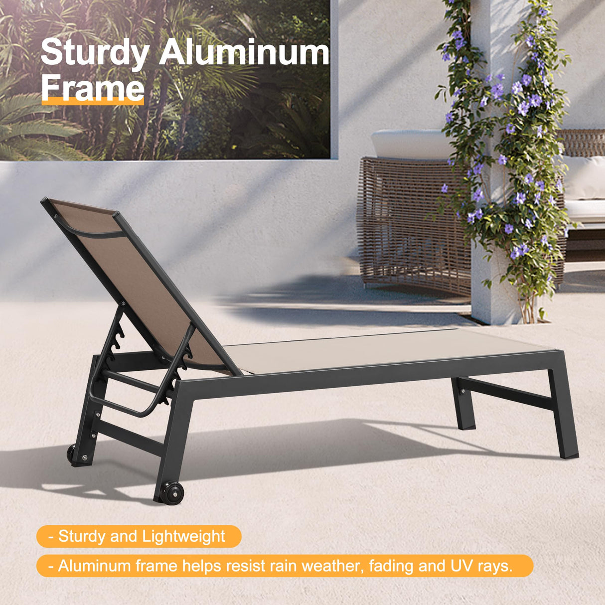 Patio Chaise Lounge Set 4 Pieces Aluminum Outdoor Lounge Chairs