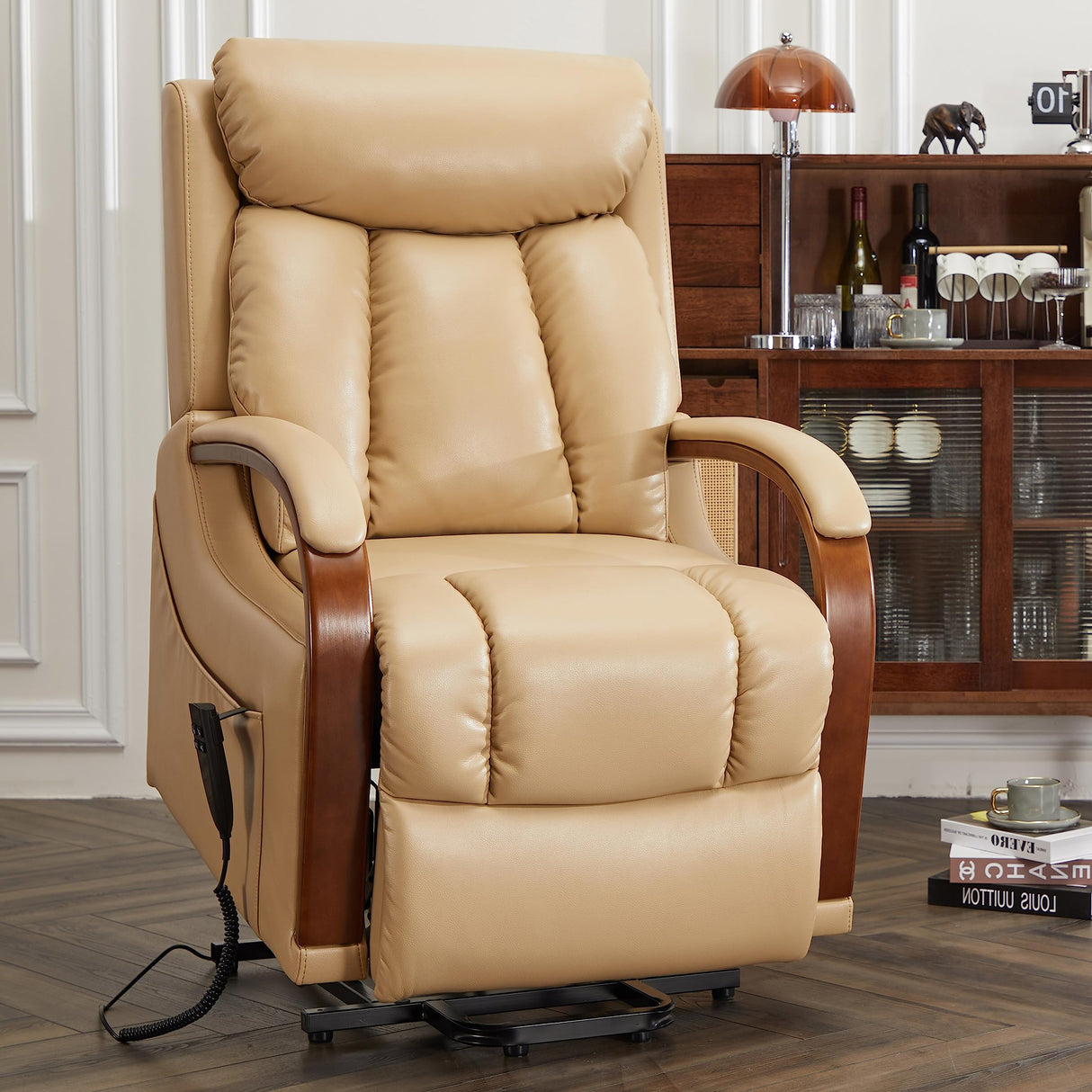 Small Lift Chair Recliners with Massage and Heat, Dual Motor Power Lift Sofa