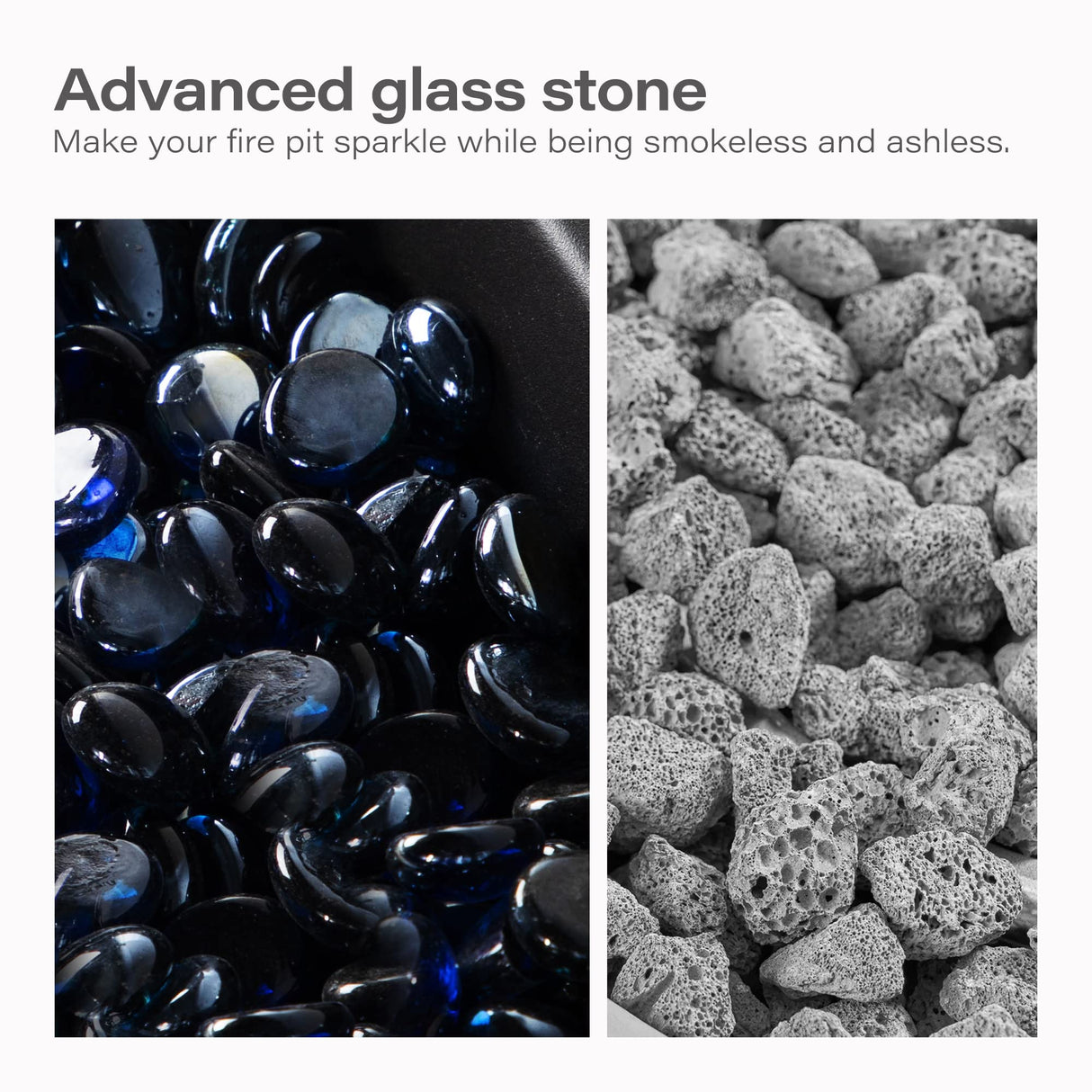 Fire Pit Table - 43 Inch Outdoor Rattan Propane Gas Fire Pit with Glass Wind Guard