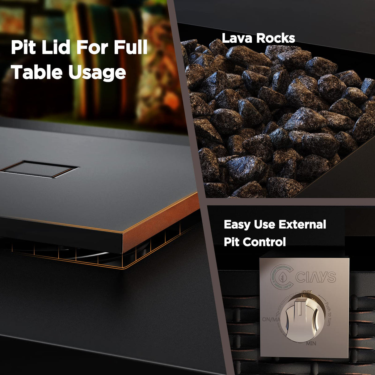 Propane Fire Pits 28 Inch Outdoor Gas Fire Pit, 50,000 BTU Steel Fire Table