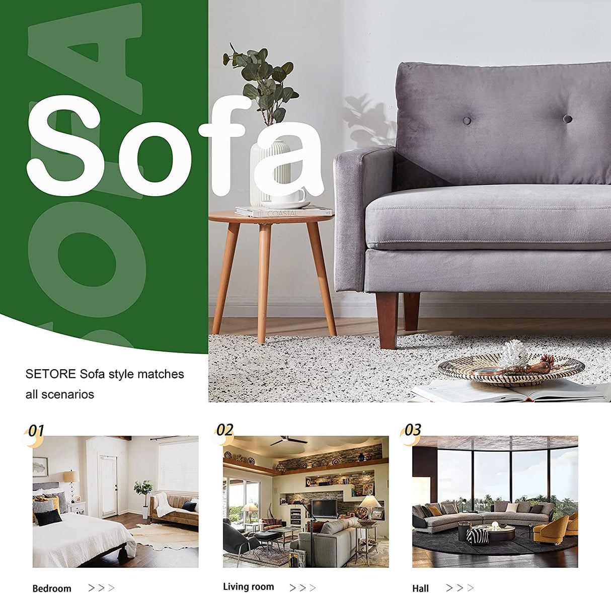 69" Modern Cream Love Seats Sofa Couch Furniture, Velvet Fabric Mid Century Couch