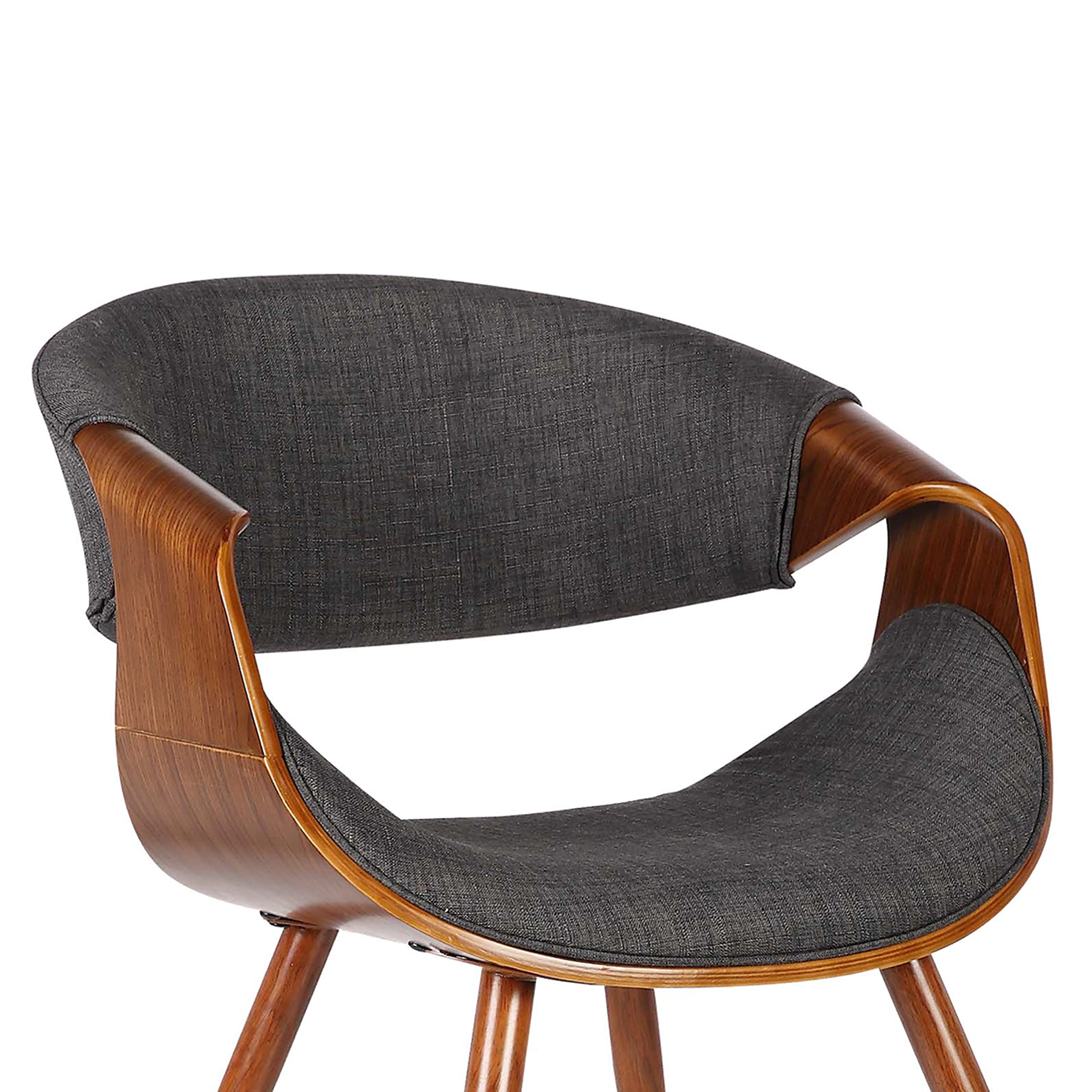 Butterfly Dining Chair in Charcoal Fabric and Walnut Wood Finish
