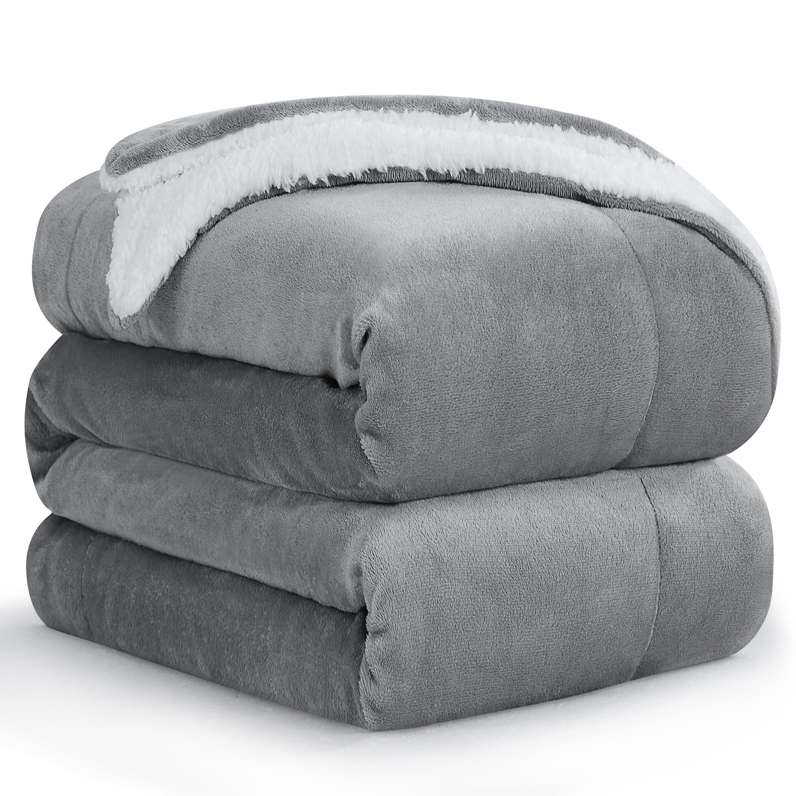 Warm Throw Blanket King - Thick Sherpa Flannel Reversible Blanket
