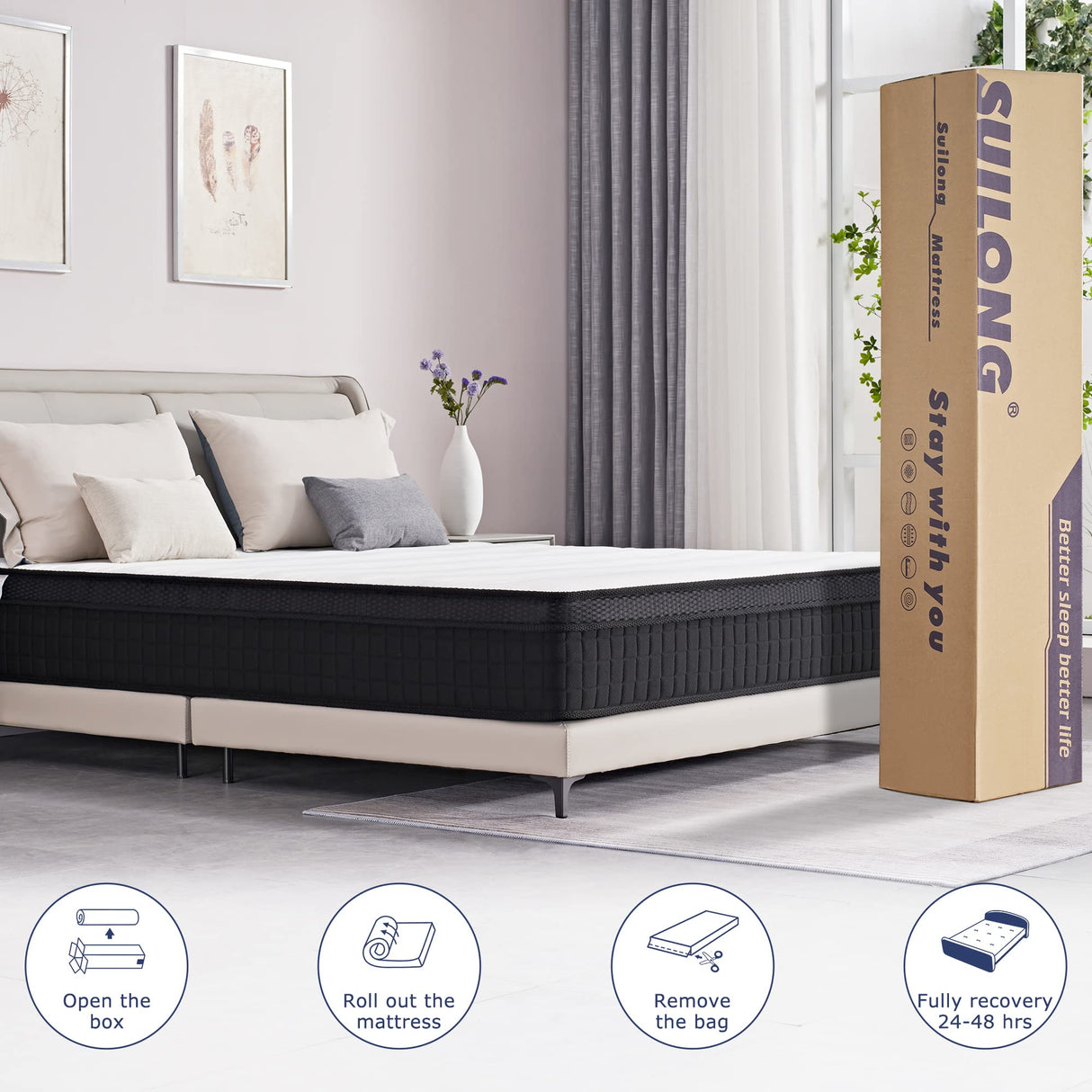 King Mattress 12 Inch Memory Foam and Pocket Coils Mattress