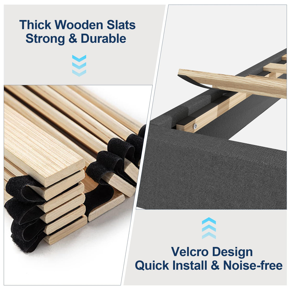 Twin Size Upholstered Bed Frame with Height