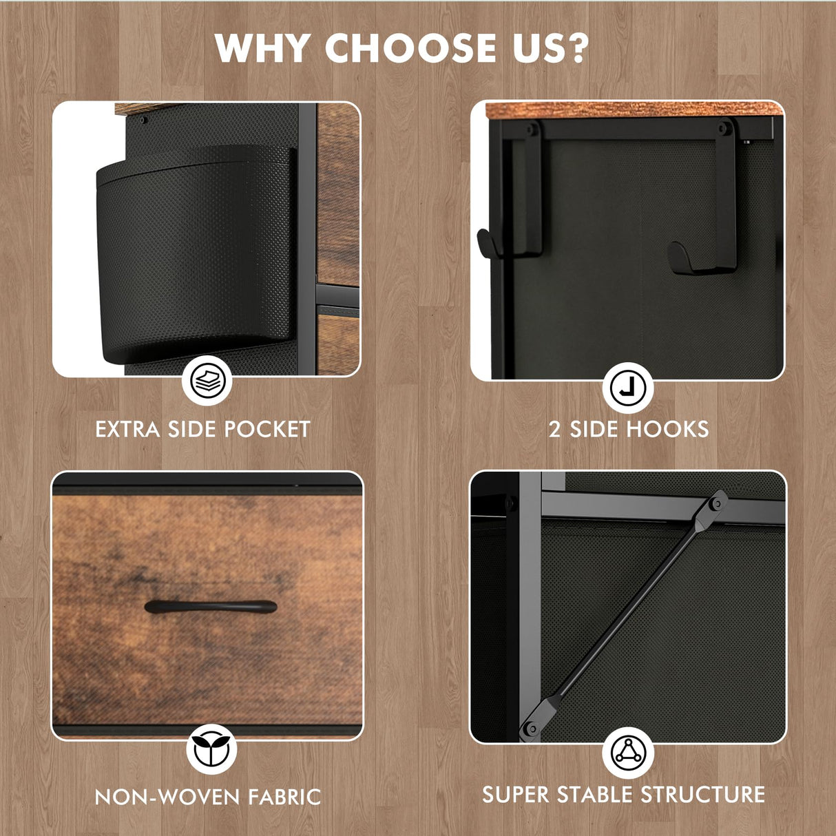 12 Drawers with Side Pockets