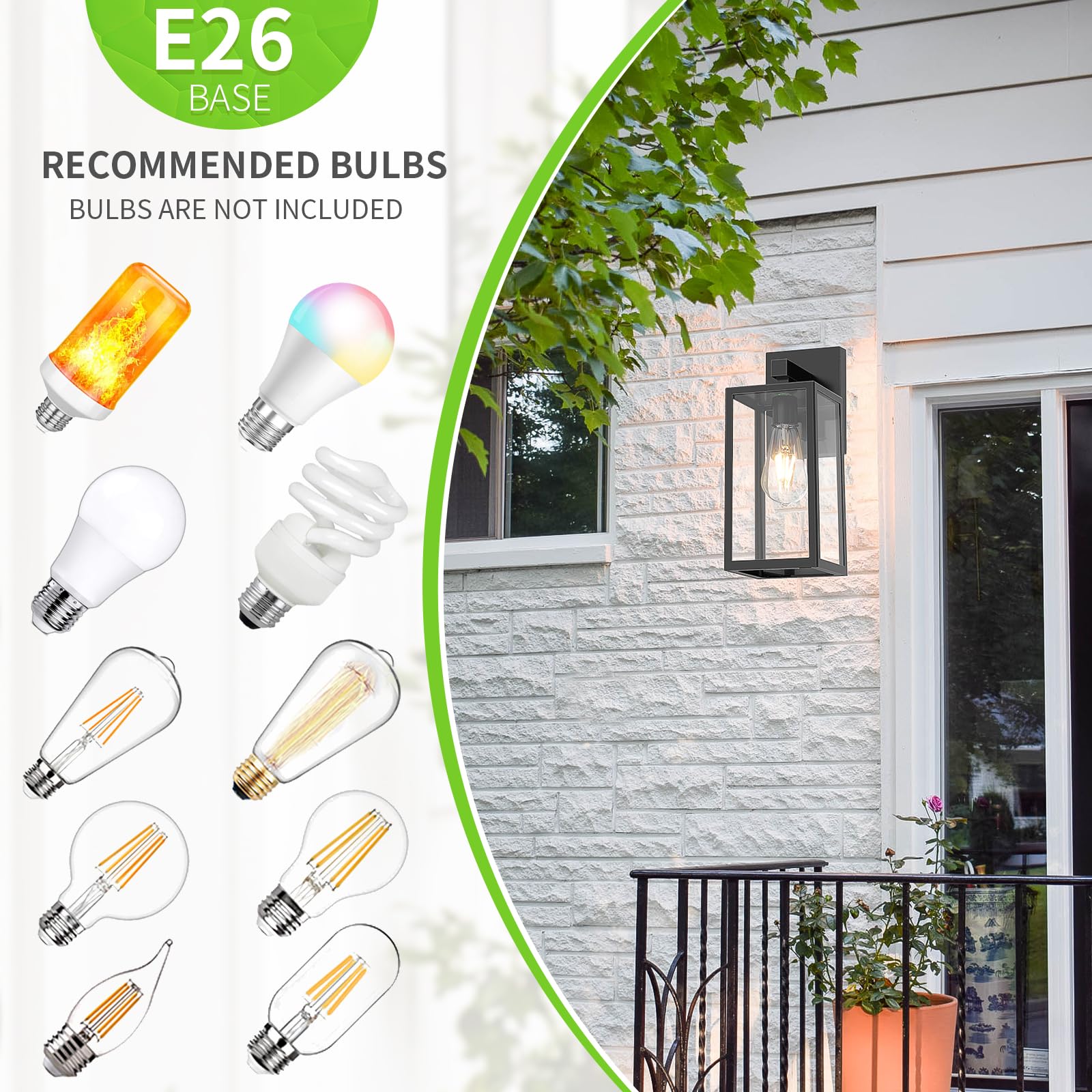 Outdoor Wall Sconce, Exterior Waterproof Wall Lantern Light Fixtures