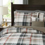 Queen Comforter Set, Plaid Design Comforter Set 7 Pieces