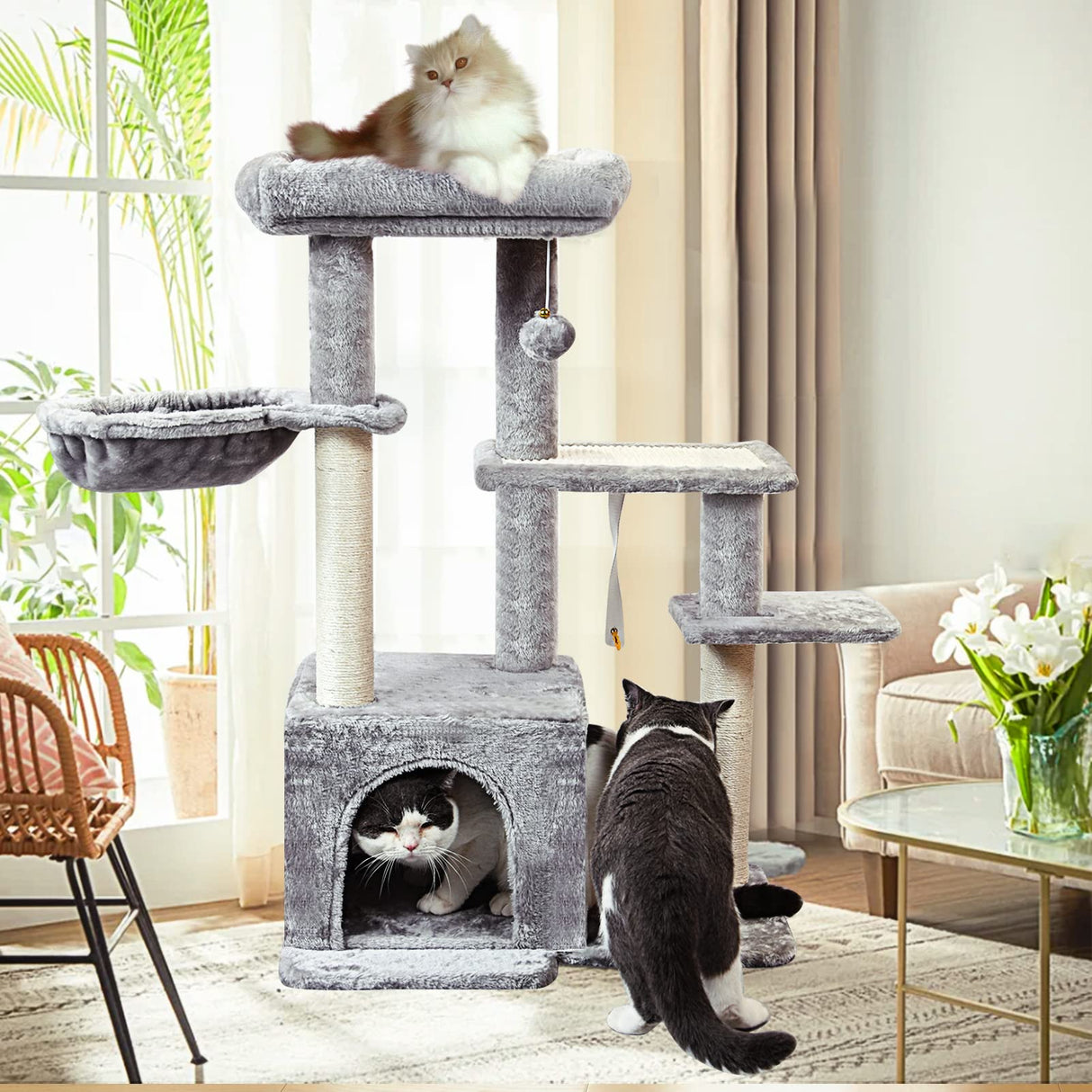 Cat Tree, Cat Tower with Sisal Scratching Post for Indoor Cats