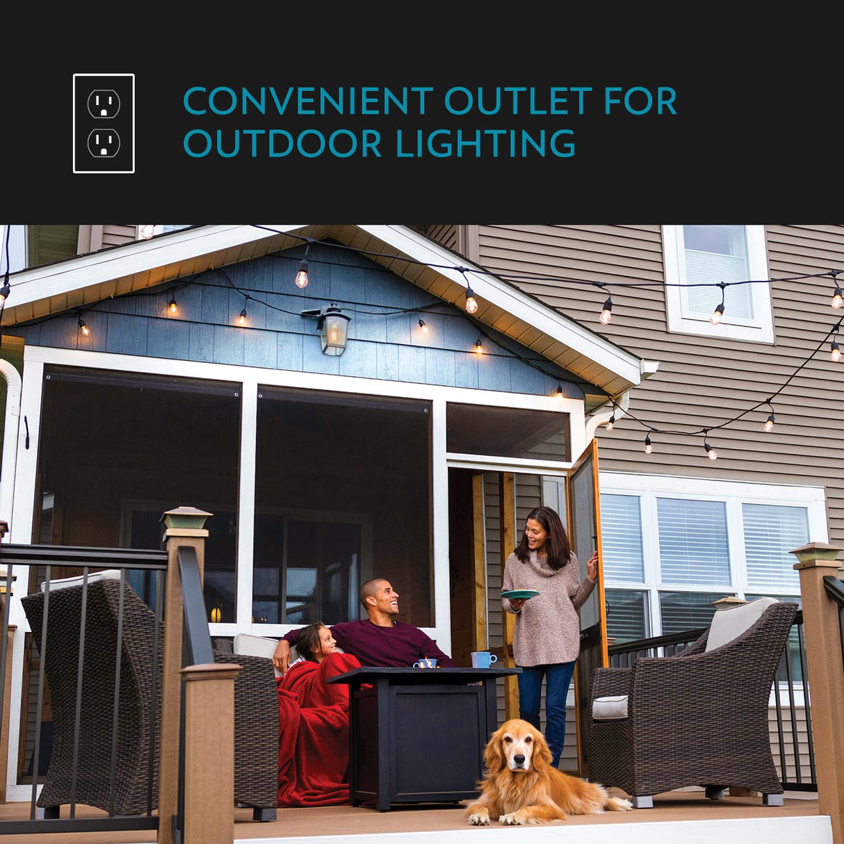 31703 Spence 1-Light Wall Lantern with Glass and Built-in GFCI Outlet